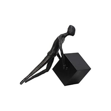 Imagem de Suportes de livros, fim de livro, rolha de livro moderna metal preto modelagem vilão escultura suporte de livros decoração de sala de estar suporte de livros (cor: 2) (2)