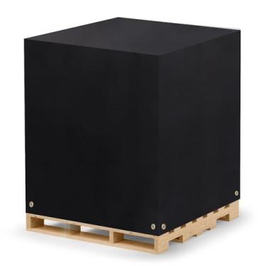 Imagem de Capa de palete à prova d'água, capas de paletes resistentes à prova d'água para paletes de 121 x 152 x 152 cm, capa de caixa a granel 121 x 152 cm, preta, personalizada para móveis de pátio de madeira