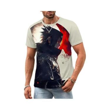 Imagem de Camiseta Masculina Oversized Naruto Anime Japonês Estampa 3D Casual Ma