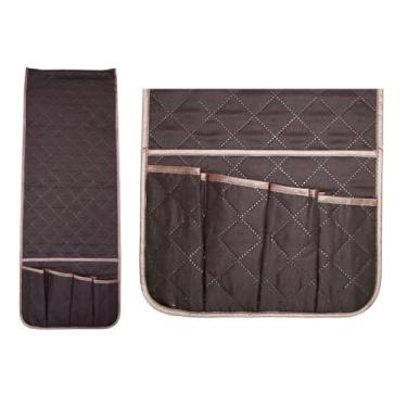 Imagem de BAHULA Organizador de apoio de braço para sofá, cadeira, antiderrapante, porta-revistas com 5 bolsos para revistas, tablets, celulares, iPad, livros, café