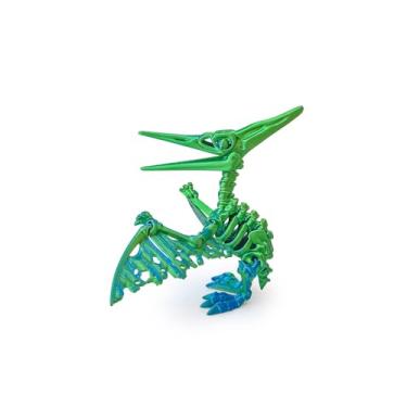 Imagem de Estatueta colecionável de crânio de pterossauro verde gradiente impresso em 3D para decoração de mesa executiva de casa, geladeira e escritório