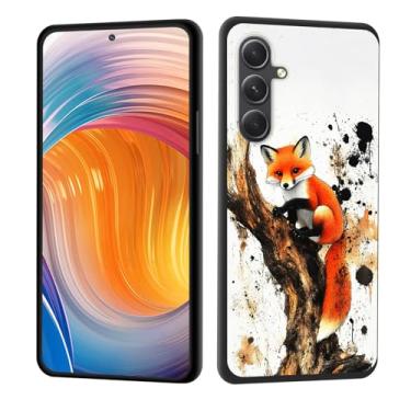 Imagem de CICPLKSE Capa para Galaxy S25 FE, borracha de silicone macia, proteção total à prova de choque, proteção contra quedas para Samsung Galaxy S25 FE 6,7 polegadas 2025, Fox on Branch