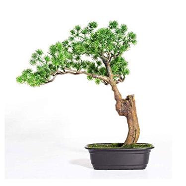 Imagem de Plantas falsas/plantas falsas, nova planta artificial chinesa bem-vinda, bonsai artificial de pinheiro convidado, decoração de sala de estar, escritório, ornamentos de vaso de plantas verdes, plantas