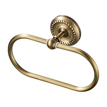 Imagem de 3FLQOOPP Toalheiros, suporte de toalha de banho, toalha de mão de banheiro, rack de pendurar toalha retrô, toalha, prateleira oval, suporte de toalha de parede para artesanato para casa hotel banheiro