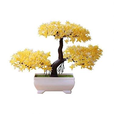 Imagem de SLGGPJBU Plantas falsas/plantas falsas, planta artificial em vaso, árvore de bonsai, ornamentos de plantas verdes falsas, decoração de casa, hotel, jardim, decoração de casamento, plantas artificiais
