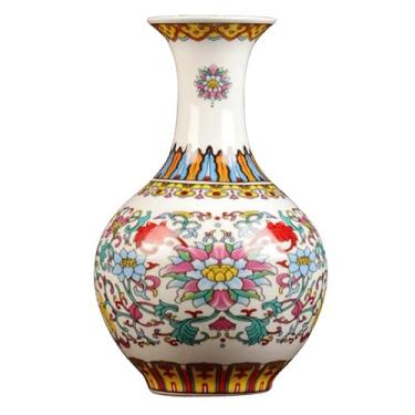 Imagem de Vaso de cerâmica ornamentos de cerâmica para sala de estar arranjo de flores estilo chinês decoração de casa artesanato vasos de flores