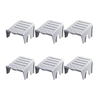 Imagem de HHHJQFAAT Organizador de slots de sapato, 6 peças rack de acabamento doméstico ajustável suporte de sapato de plástico para dormitório economia de espaço, antiderrapante (cor: cinza) (cinza)