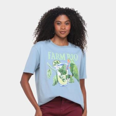 Imagem de Camiseta Farm Mojito Farm Rio Feminina, Azul, Branco, P