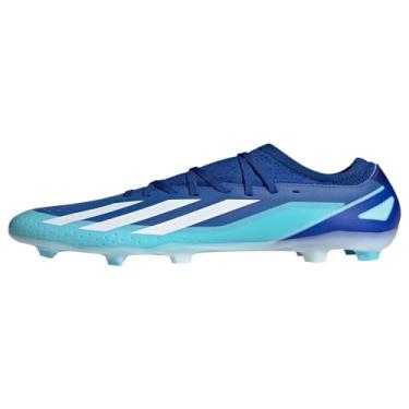 Imagem de adidas Tênis de futebol X Crazyfast.3 Firm Ground - unissex, azul royal, leve, desempenho de alta velocidade, feito com materiais reciclados, Azul royal/branco/vermelho solar, 44 BR