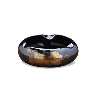 Imagem de Cinzeiros de cerâmica modernos para cigarros redondos ao ar livre simples e prático cinzeiro decorativo portátil para escritório em casa, uso interno e externo, pátio, decoração de casa