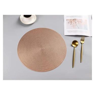 Imagem de Kit 6 Peças Jogo Americano Redondo Sousplat Cozinha Jantar Descanso de Prato Sousplat Cozinha(ROSA METÁLICO,4 PEÇAS)