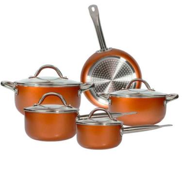 Imagem de Jogo de Panelas Indução 5 Pçs Hauskraft Zahtar Revestimento Cerâmico F