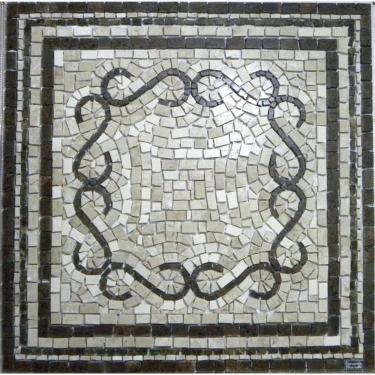Imagem de Piso Em Mosaico Romano Volute In Quadrato Tamanho 130cm