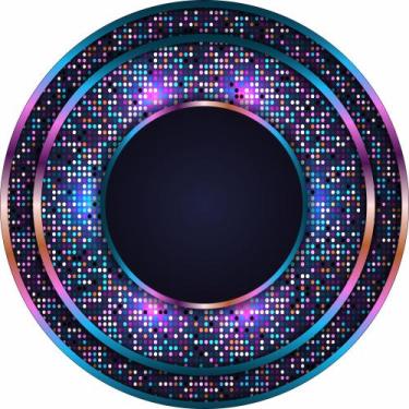 Imagem de Painel de Lona Redondo Balada Noite Brilhos - Fabrika de Festa, 170x17