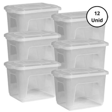 Imagem de Kit 12 Potes Organizador Transparente 3L Com Tampa - GIOTTO