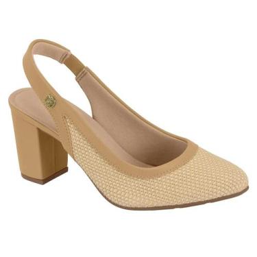 Imagem de Scarpin Modare Feminino Salto Bloco Trama Palha Ultra Conforto Origina