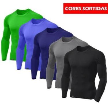 Imagem de Kit com 5 Camisetas UV Masculinas Segunda Pele Tecido Confort Cores Sortidas-Masculino