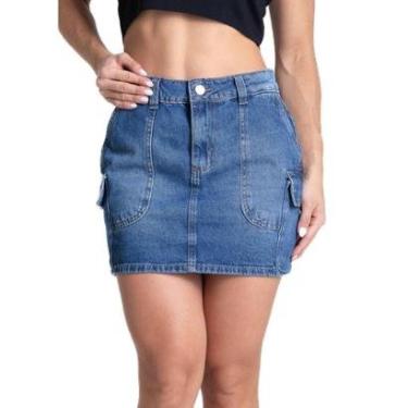 Imagem de Saia Jeans Sawary - 281775 - Azul médio 40-Feminino