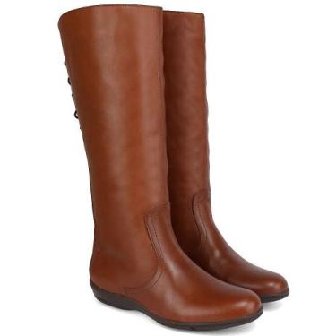 Imagem de Bota Montaria Em Couro Básica Hfast Shoes Com Fecho De Zíper e Amarraç