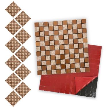 Imagem de Pastilha De Vidro Adesiva Kit 11 Uni Parede Cozinha Banheiro Sala Decorativa Moderna Requintado Reforma Aplicacao Facil