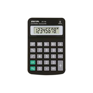 Imagem de Calculadora Mesa Zeta ZT718 8 Dígitos Preta