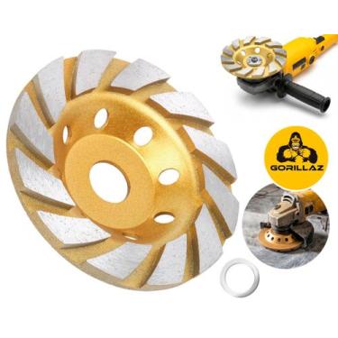 Imagem de Rebolo Disco Desbaste Diamantado Turbo Parede Concreto 100mm - Gorilla