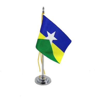 Imagem de Mini Bandeira Mesa Estado de Rondônia mastro 15 cm - SP Bandeiras 