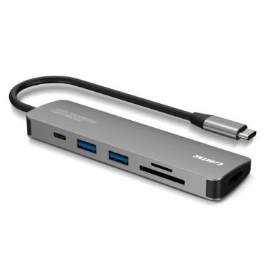 Imagem de HUB Docking Comtac USB-C, 6 em 1, HDMI 2.0, USB-A 3.2, USB-A 2.0, USB-