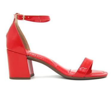 Imagem de Sandalia Feminina Via Uno Original Calcanhar Fechado 026, 39, Vermelho
