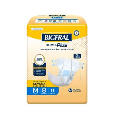 Imagem de Fralda Geriátrica Bigfral Derma Plus M com 8un