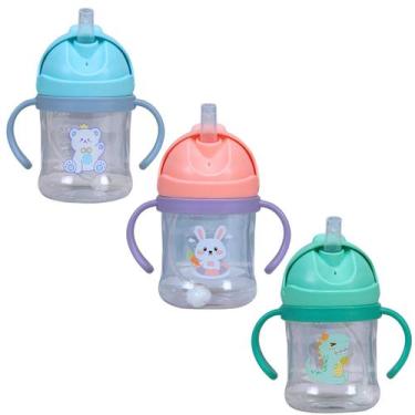 Imagem de Copo Transição Infantil Para Bebes 250ml Antivazamento Canudo Silicone