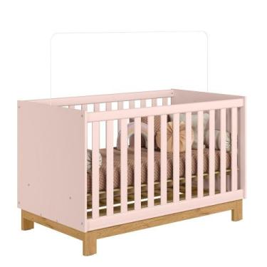 Imagem de Berço Mini Cama 2 Em 1 C/ Colchão Quarto Infantil Bebê Q Encanto Slim 