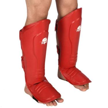 Imagem de Caneleira MKS Armour Kickboxing Muay thai, Vermelho, G