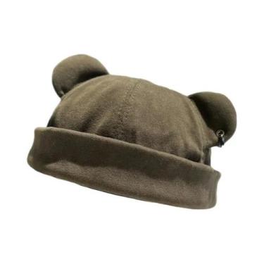 Imagem de Gorro Unissex Com Orelhas De Gato, Estilo Coreano, Cor Sólida, Para Ou