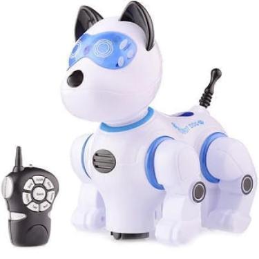 Imagem de Cachorro Robô Inteligente MAX com Luz Som e Controle Remoto Branco Praça de Ofertas