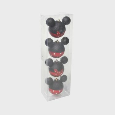 Imagem de Bola Decorativa Disney 2 Minnie Laço 2 Mickey Botão C/08 Cm