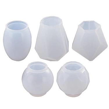 Imagem de Newmind 5 peças de rolha de garrafa de vinho, molde de silicone de resina epóxi para fundição de artesanato "faça você mesmo", 5 moldes de silicone