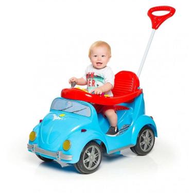 Imagem de Carrinho Andador Passeio Pedal Fusca Azul Fouks Calesita