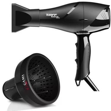 Imagem de Kit - Secador De Cabelo Profissional Taiff Black Ion 2000W 127V + Difusor De Ar Umiversal Gama