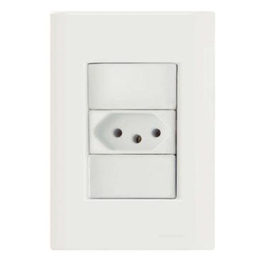 Imagem de Conjunto 4x2 com 1 Tomada 2P+T 20 A 250 V Tramontina Giz Branco Tramontina