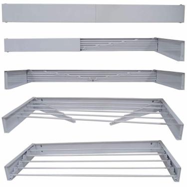 Imagem de Varal Magico 4 varetas Aluminio 60cm - Dobravel Branco