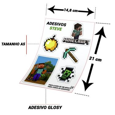 Adesivo Minecraft - Boneco - Adesivos de Box, Parede, Decoração em