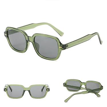 Imagem de Óculos de Sol Quadrado Unissex Moda Masculino Feminino Moda Pequena Armação Amarela Óculos de Sol Feminino Retro Rebite Óculos UV400,5, pc