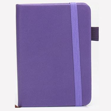 Imagem de A7 mini notebook portátil bloco de notas PU capa diário livro de palavras escrito à mão bloco de notas escritório estudante papelaria escolar, roxo