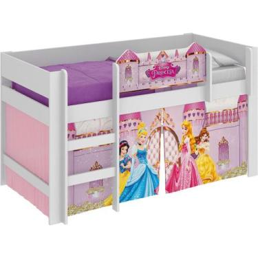 Imagem de Cama Infantil Original Princesas Disney Play Com Cortina E Escada Pura