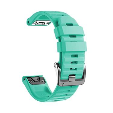 Imagem de DFAMIN Pulseira de relógio de liberação rápida de silicone para Garmin Fenix 7X 7 6X Pro Watch Easyfit Pulseira 26 22MM Pulseira (Cor: azul-petróleo, Tamanho: 22mmFenix 6 Pro)