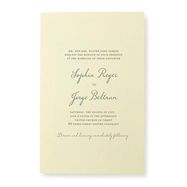 Imagem de Gartner Studios Kit de convite de casamento simples com estampa de marfim em casa, 14 cm x 21 cm, conjunto de 100, inclui envelopes (76039)