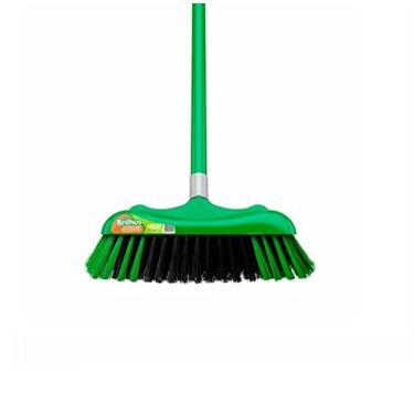 Imagem de Brilhus - Vassoura Para Pisos Delicados Com Cabo, Cor Verde e Preta, Bettanin