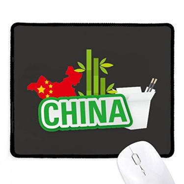 Imagem de China Map Bamboo Green China Town Mousepad borda costurada tapete de borracha para jogos