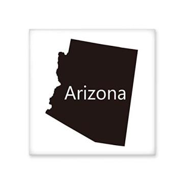Imagem de Azulejo de cerâmica brilhante do mapa dos Estados Unidos da América do Arizona